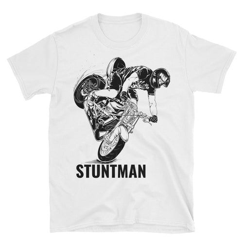 Stunt Biker T Shirt Stunt Man T Shirt White Biker T Shirt For Men - FlorenceLand