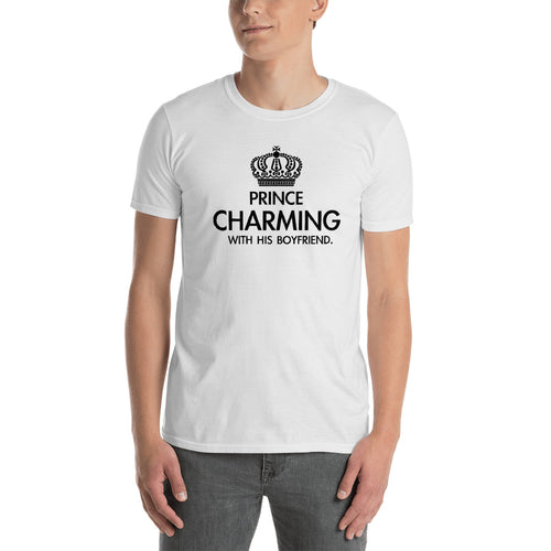 Prince Charming With His Boyfriend T Shirt White Gay Couple T Shirt - FlorenceLand