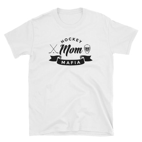 Hockey Mom Mafia T Shirt White Athletic Mom Gift T Shirt Hockey T Shirt for Mum - FlorenceLand