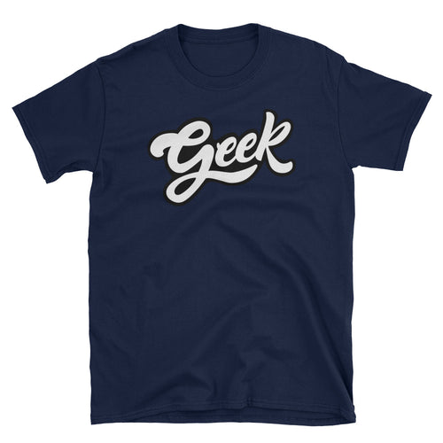 Gamer Tee - Video Computer Games Geek Nerd Brainiac Navy Blue & White T Gamer Tee - Video Computer Games Geek Nerd Brainiac Navy Blue & White T