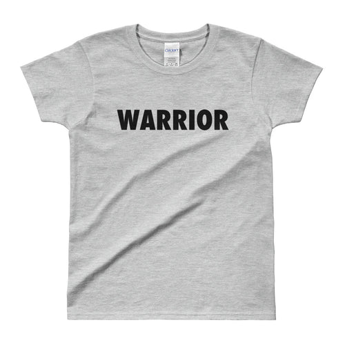 Warrior T Shirt Grey Cotton Warrior T Shirt for Women - FlorenceLand