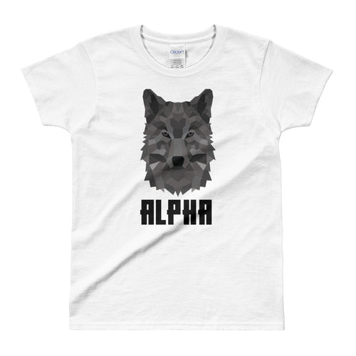 Alpha Wolf Head T Shirt White Wolf Head Alpha T Shirt for Women - FlorenceLand