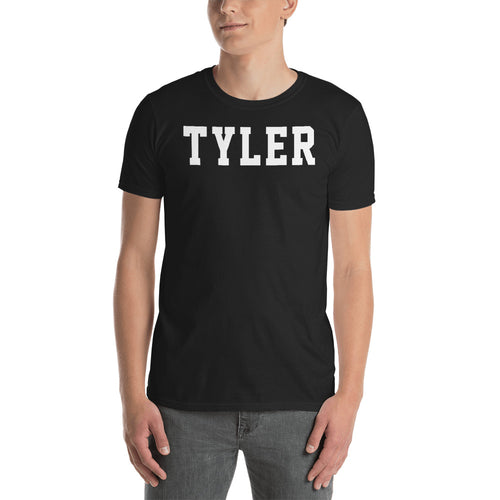 Tyler T Shirt Custom Made Personalized Tyler Name Print T Shirt White Cotton Tee Shirt - FlorenceLand