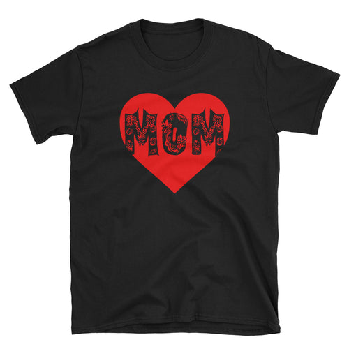 Mom Heart T Shirt Black Unisex Mothers Day T Shirt Gift for Mom Awesome Mom T Shirt - FlorenceLand