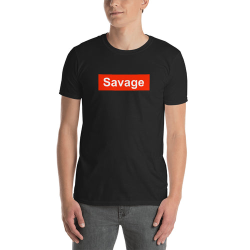 Savage T Shirt Black Savage Short-Sleeve Cotton T-Shirt for Men - FlorenceLand