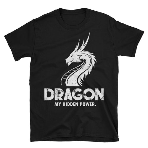 Dragon Printed Short Sleeve Round Neck Black 100% Cotton T-Shirt for Men - FlorenceLand