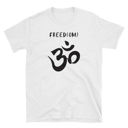 OM T Shirt OM Freedom Mantra White T Shirt for Men - FlorenceLand