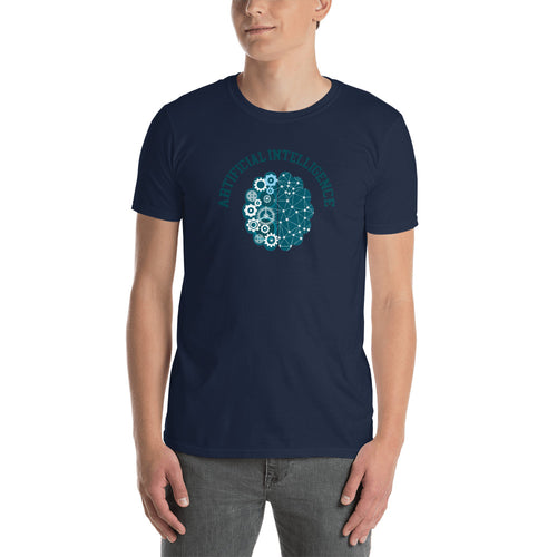 Artificial intelligence T Shirt Navy AI Geek T Shirt for Men - FlorenceLand