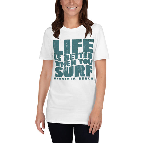 Buy Life is Better When You Surf T-Shirt for Women in White
