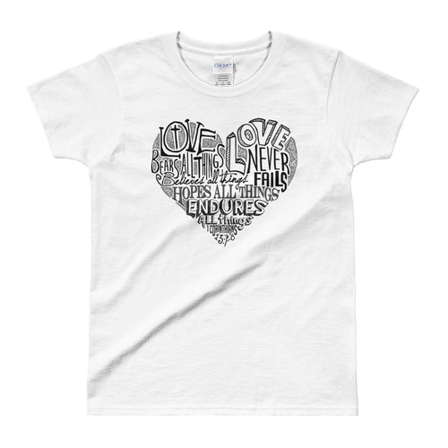 Cute Heart Doodle T Shirt White Heart Doodle T Shirt for Women - FlorenceLand