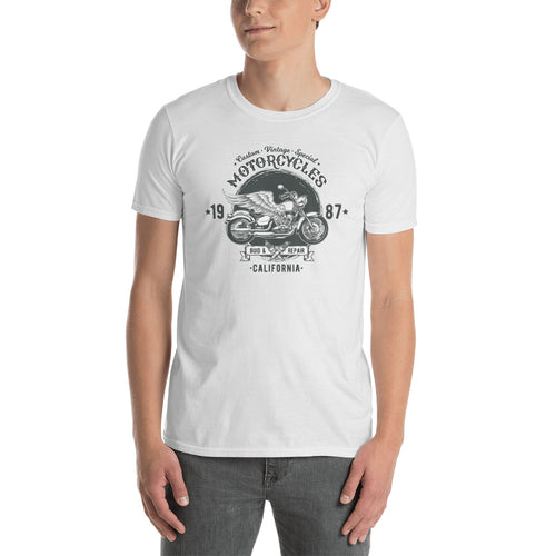 Motorcycle T Shirts White Retrobike Tee Shirts Cotton Triumph Motorcycle T Shirts for Men - FlorenceLand