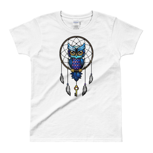 Dream Catcher T Shirt White Dream Catcher Owl T Shirts for Women - FlorenceLand