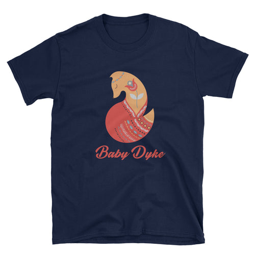 Baby Dyke T Shirt Navy Cute Dyke Definition T Shirt Unisex Baby Dyke Fox T Shirt - FlorenceLand