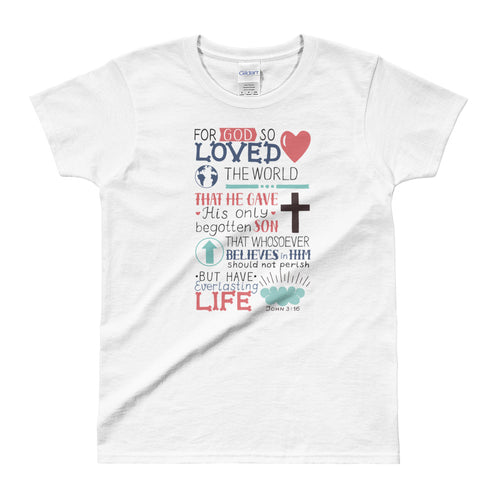 Gods Love T Shirt Christian Religion T Shirt White Bible Verses T Shirts for Women - FlorenceLand